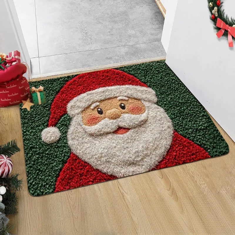 Christmas Door Mat Red Santa Claus Outdoor and indoor Gingerbread Man