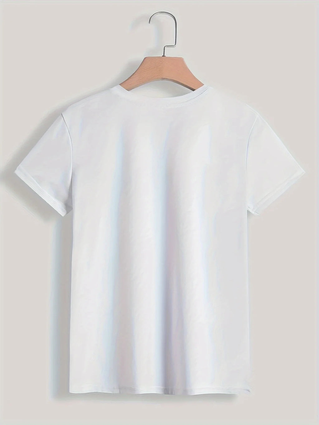 Paris Print T-shirt, Short Sleeve Crew Neck Casual Top for Summer &