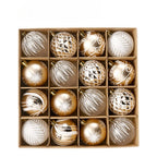 16PCS Christmas Ball Snowflake Stripe Pattern Christmas Tree Ornaments