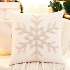 1 PC Christmas Decoration Throw Pillow Cover Embroidery Canvas Tufted