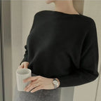 Bat sleeve thick sweater for women's autumn and winter outdoor wear