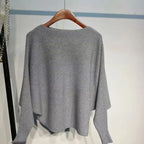 Bat sleeve thick sweater for women's autumn and winter outdoor wear