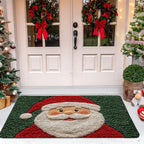 Christmas Door Mat Red Santa Claus Outdoor and indoor Gingerbread Man