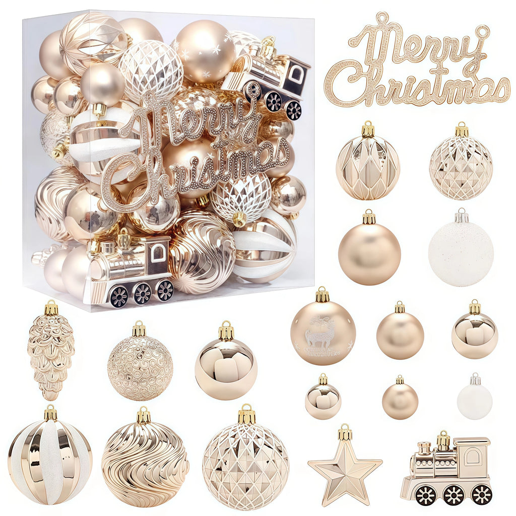 Champagne Gold Christmas Ball Decorations Christmas Tree Ornaments
