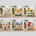 Flower Embroidery Throw Pillow Cover