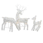 3Pc Lighted Deer Reindeer Family Lighted Deer Christmas Decor With Led