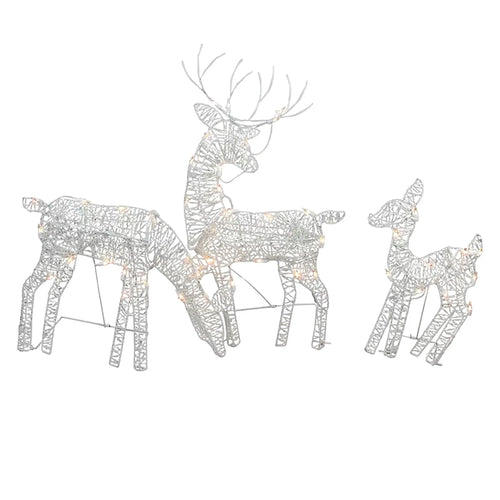 3Pc Lighted Deer Reindeer Family Lighted Deer Christmas Decor With Led