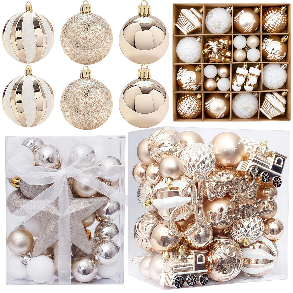 Champagne Gold Christmas Ball Decorations Christmas Tree Ornaments