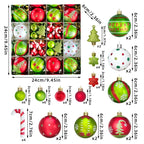 34/12/9pcs Grinch Christmas Ball Decorations Green Monster Xmas Tree