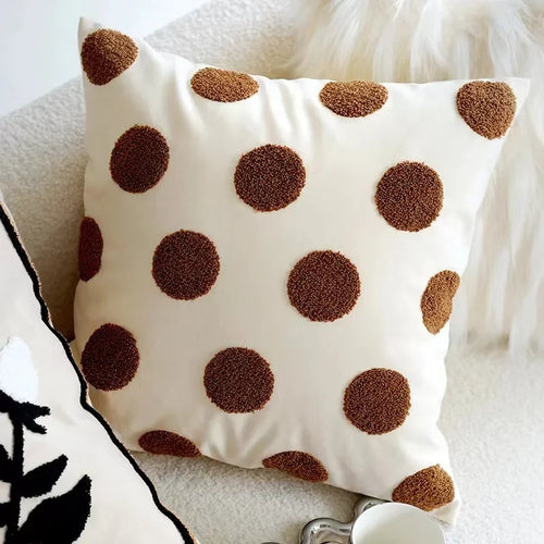 45x45CM Brown Vintage Nordic Throw Pillow Cover Cream Light luxury