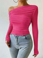 Autumn Winter Top Women 2025 Fall Fashion Off The Shoulder Long Sleeve