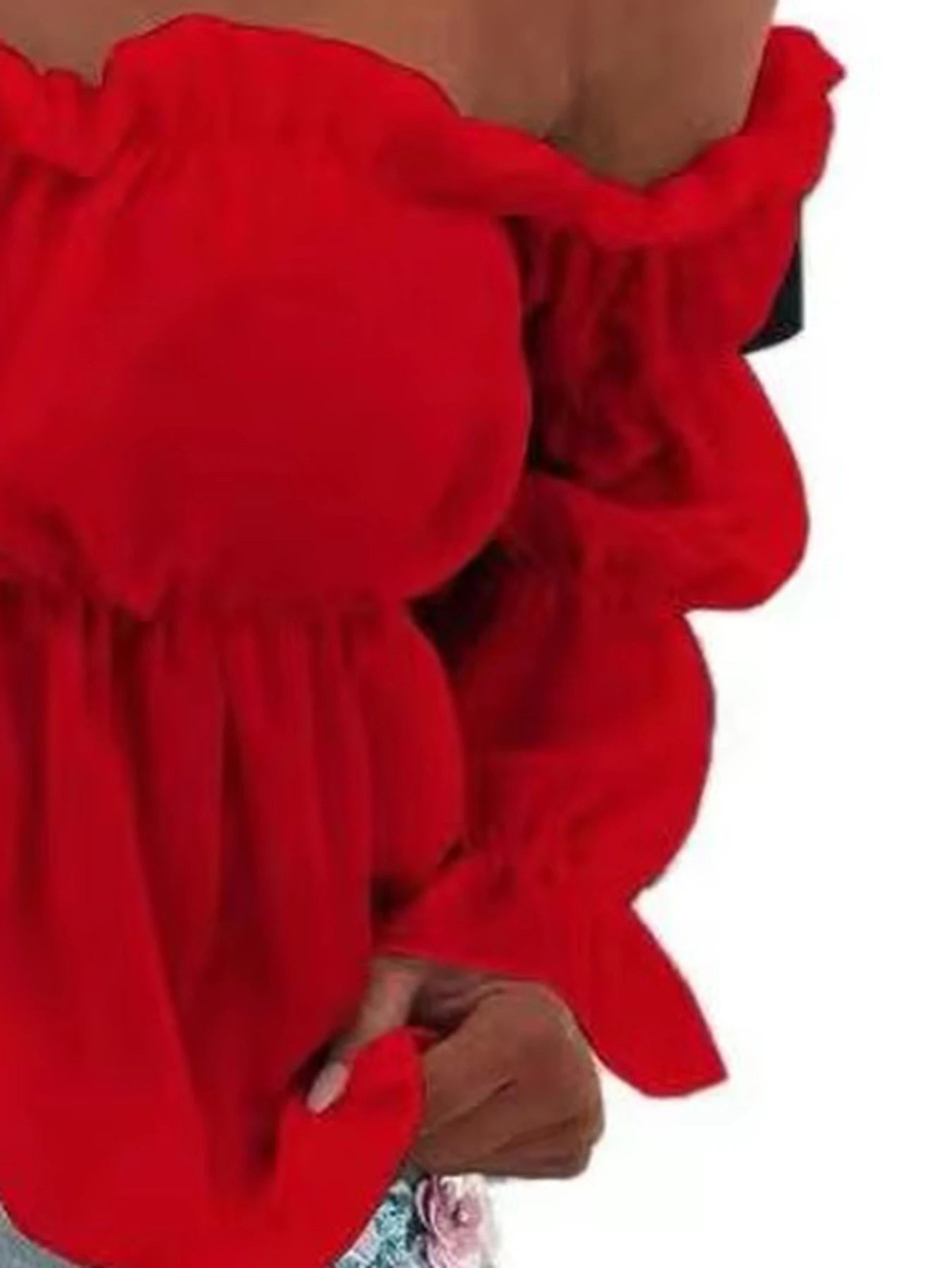 Women's Fashion One-line Collar Waist Shirt Women's Pleated Casual