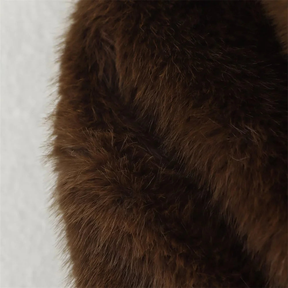 LUXE Teddy brown long sleeved jacket for women's