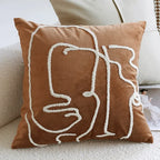 45x45CM Brown Vintage Nordic Throw Pillow Cover Cream Light luxury