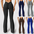Fashion Micro Horn Leggings Women V-back Waist Sports Pants High Waist