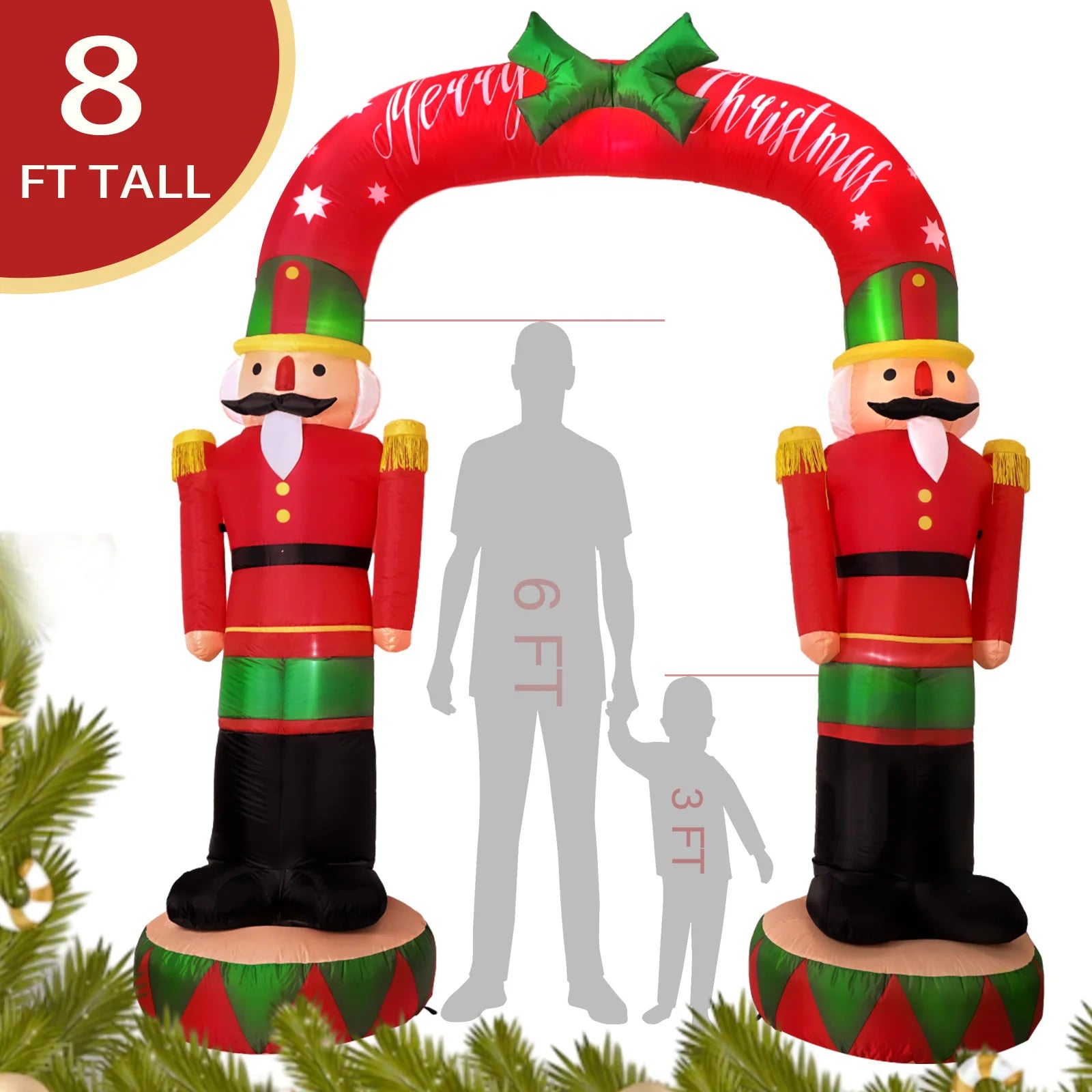OurWarm 8FT Christmas Inflatables Outdoor Decorations,Giant Nutcracker
