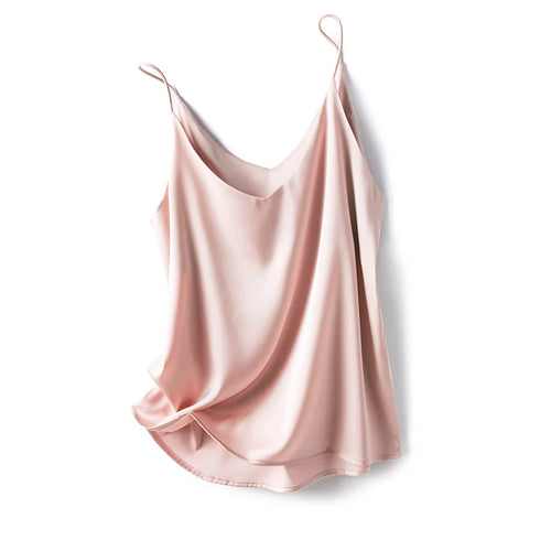 2024 Summer Camisole Slim Vest Sexy Women Sleeveless V-Neck Gray Tee