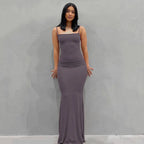 Satin Slip Sleeveless Backless Maxi Dress Women 2023 Y2K Summer