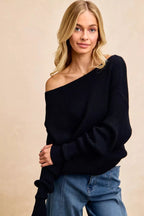 BiBi Waffle Knit Off Shoulder Top - H&A Outlet