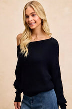 BiBi Waffle Knit Off Shoulder Top - H&A Outlet