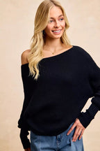 BiBi Waffle Knit Off Shoulder Top - H&A Outlet