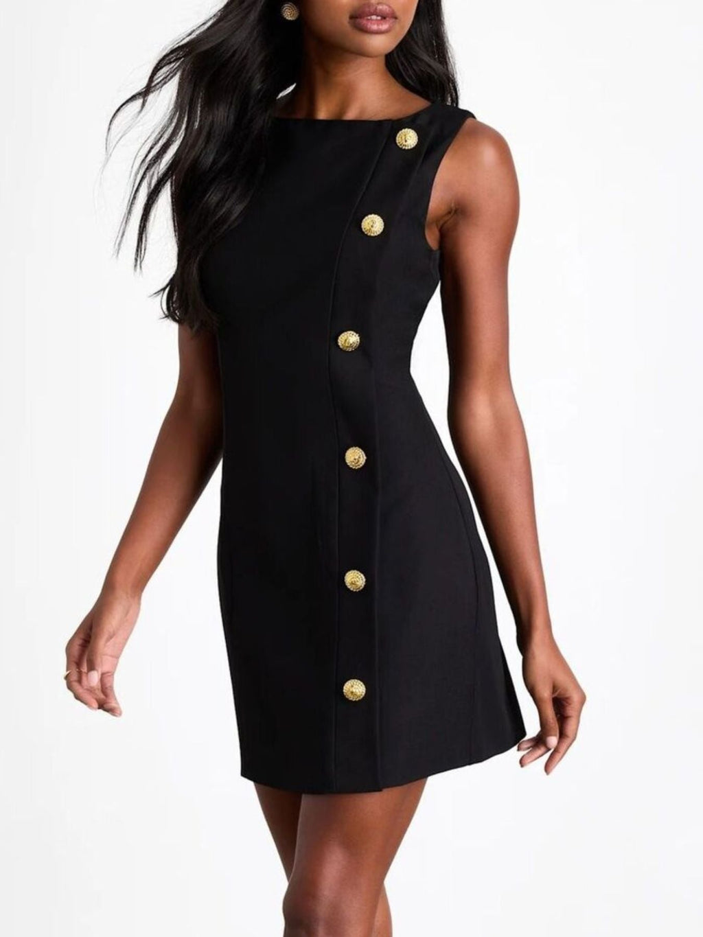 Button Decor Sleeveless Mini Dress - H&A Outlet