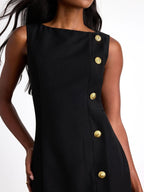 Button Decor Sleeveless Mini Dress - H&A Outlet