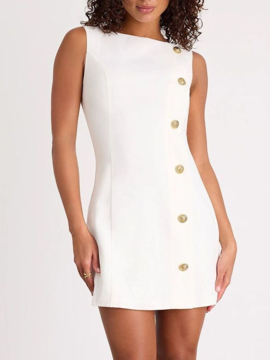Button Decor Sleeveless Mini Dress - H&A Outlet