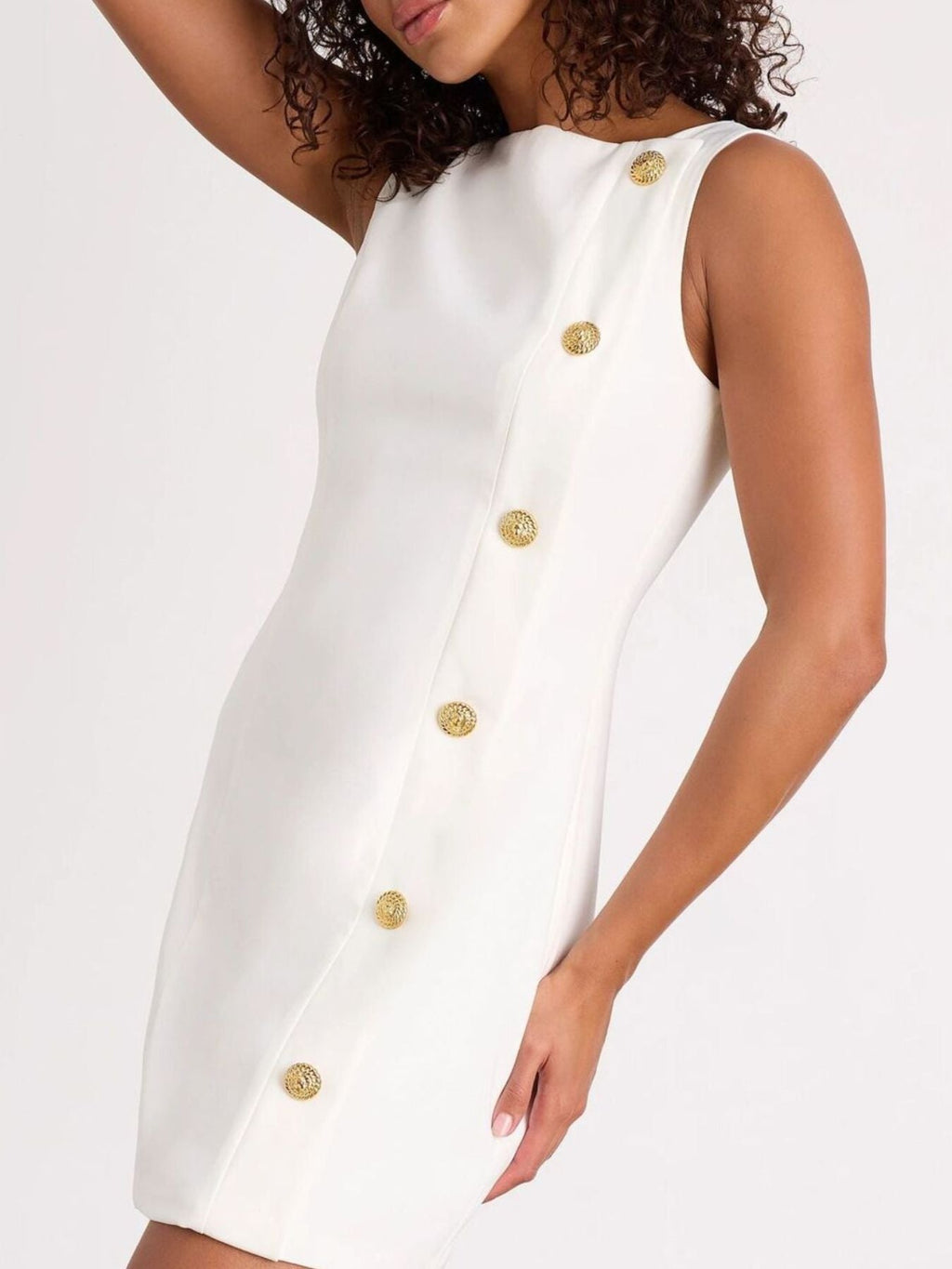 Button Decor Sleeveless Mini Dress - H&A Outlet