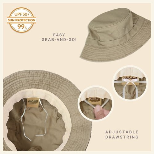 Classic Cotton Bucket Hat for Summer – Lightweight Cotton Sun Hat - H&A Outlet