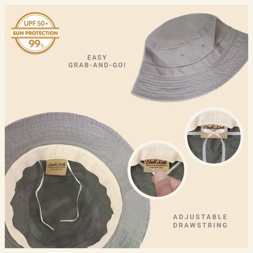 Classic Cotton Bucket Hat for Summer – Lightweight Cotton Sun Hat - H&A Outlet
