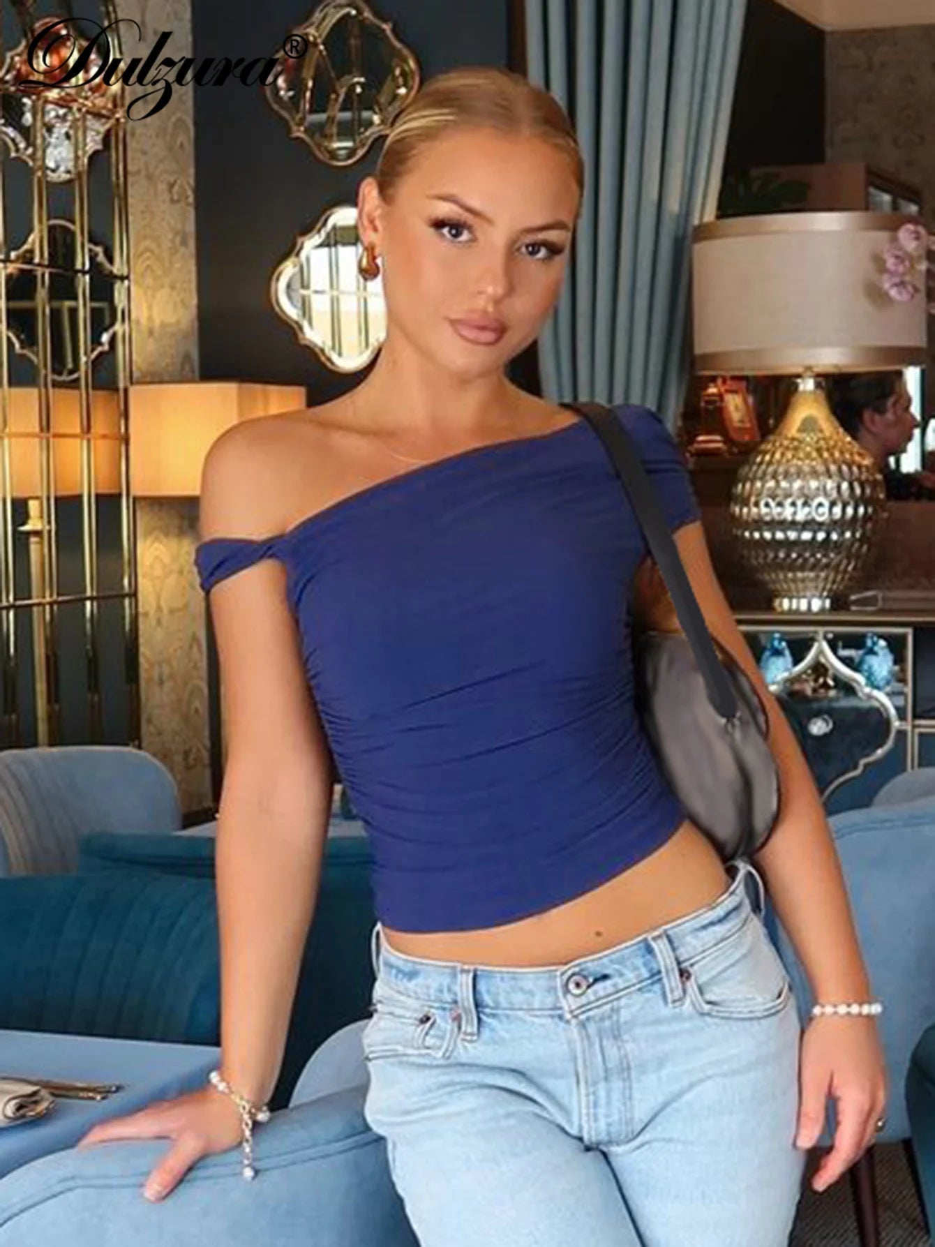 Collar Sleeveless Bodycon Ruched Top - H&A Outlet