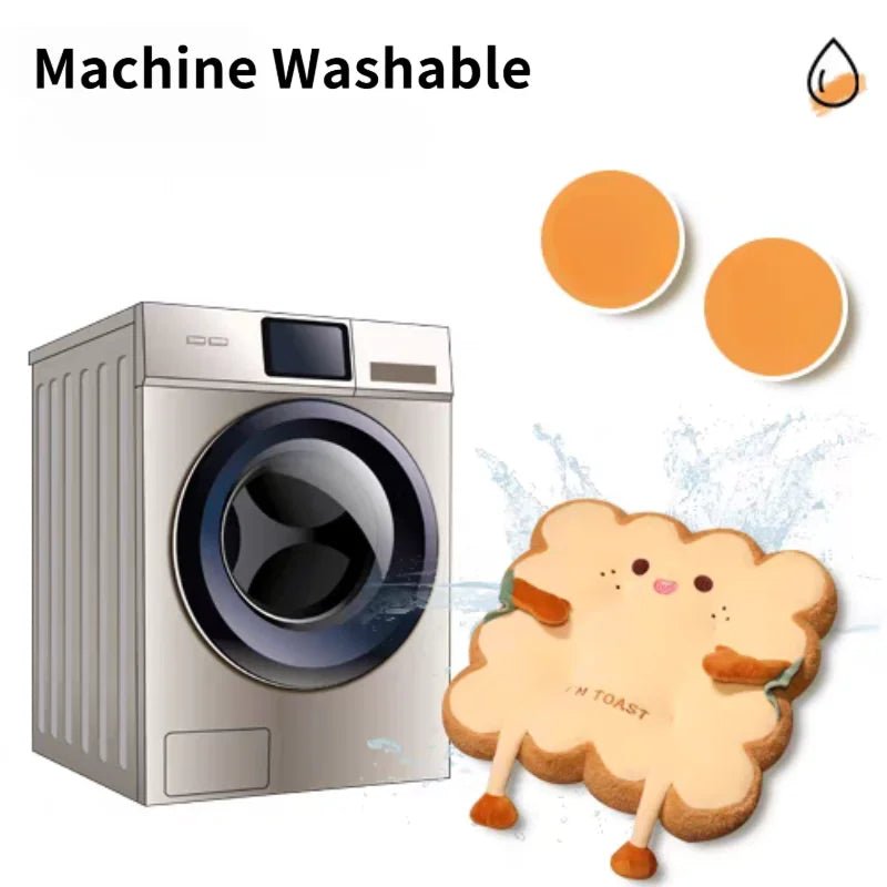 Comfy Cartoon Toast - Shaped Seat & Back Cushion – Washable - H&A Outlet