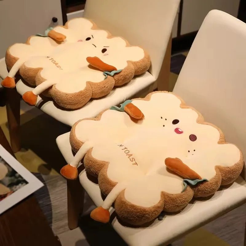 Comfy Cartoon Toast - Shaped Seat & Back Cushion – Washable - H&A Outlet