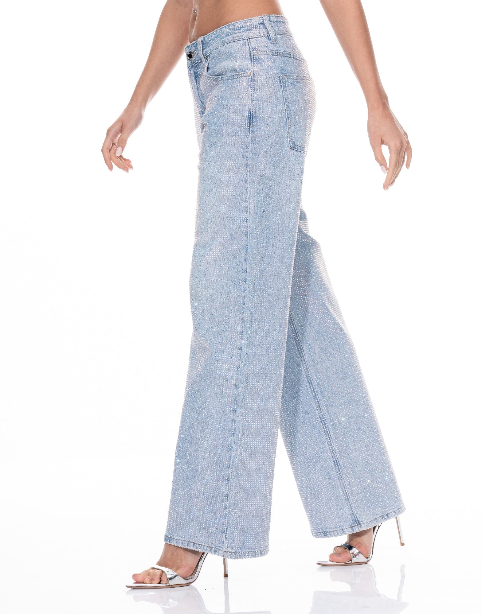 Denim Rhinestone Pants - H&A Outlet