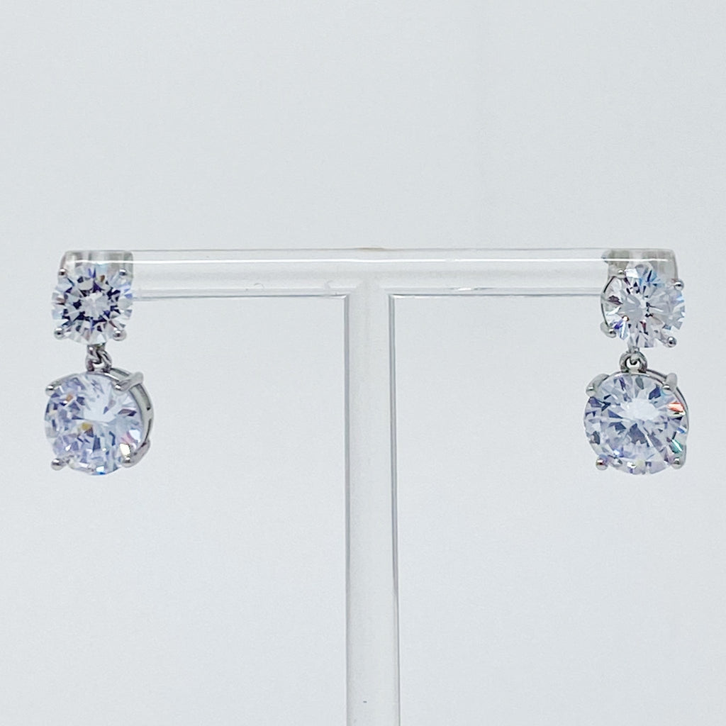 Double Diamond Dangle Earrings - H&A Outlet