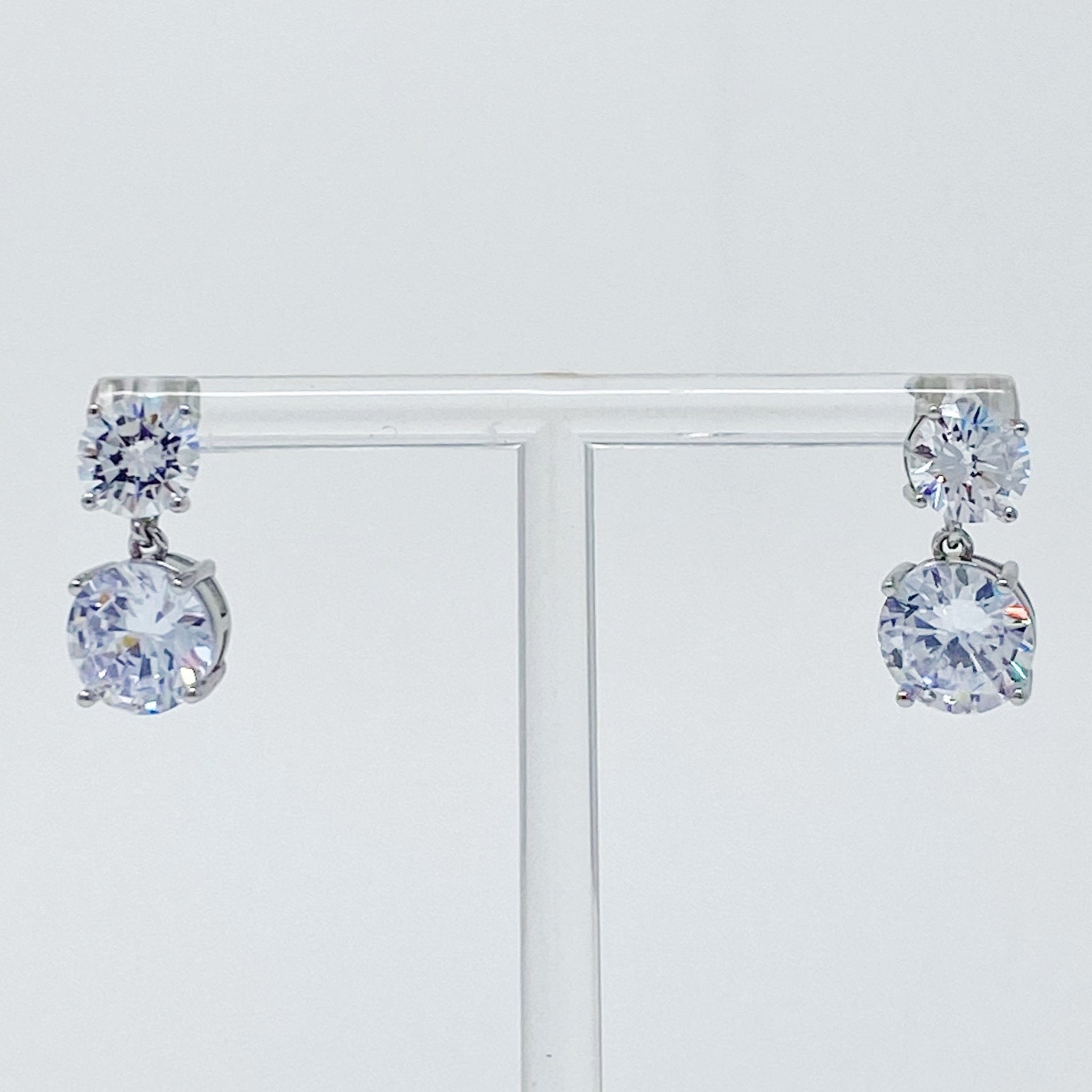Double Diamond Dangle Earrings - H&A Outlet