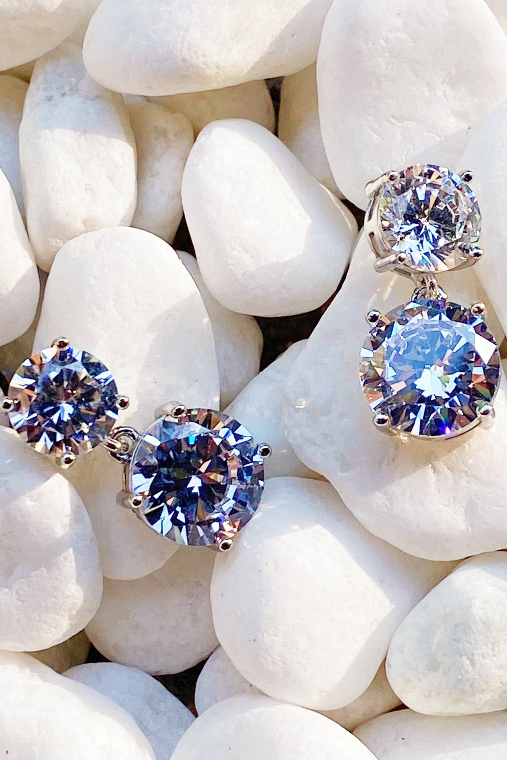 Double Diamond Dangle Earrings - H&A Outlet