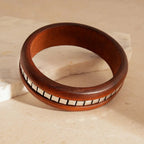 Elegant Hexagonal Cut Wood Bracelet Fashionable European Style Double Ring Alloy Hand Jewelry Trendy Accessory For Women - H&A Outlet