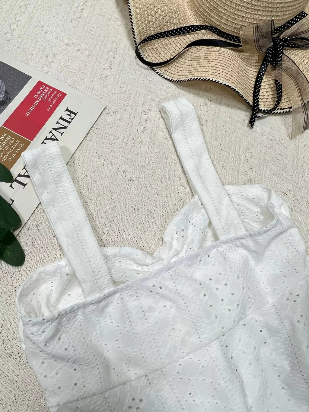 Eyelet Embroidered Drawstring Cami Top - H&A Outlet