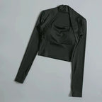 Fitness Chest Cushion Sports Top Women Long Sleeve Shirt - H&A Outlet