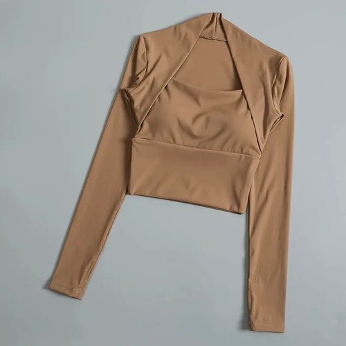 Fitness Chest Cushion Sports Top Women Long Sleeve Shirt - H&A Outlet