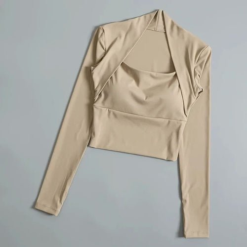 Fitness Chest Cushion Sports Top Women Long Sleeve Shirt - H&A Outlet