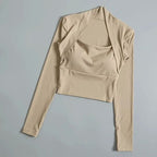 Fitness Chest Cushion Sports Top Women Long Sleeve Shirt - H&A Outlet