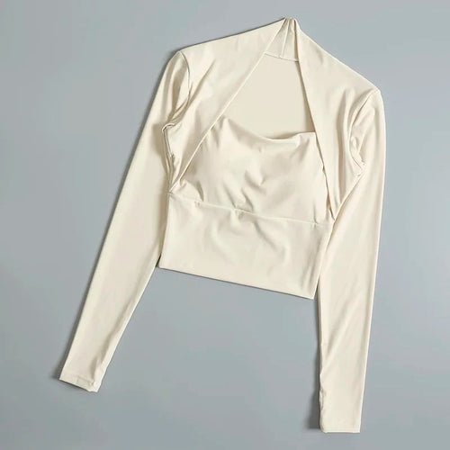 Fitness Chest Cushion Sports Top Women Long Sleeve Shirt - H&A Outlet