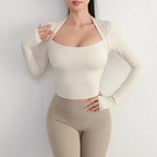 Fitness Chest Cushion Sports Top Women Long Sleeve Shirt - H&A Outlet