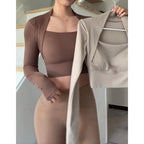 Fitness Chest Cushion Sports Top Women Long Sleeve Shirt - H&A Outlet