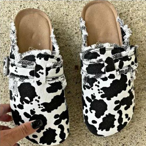 Flat Heel Round Toe Canvas Loafer Women's Vintage Clogs - H&A Outlet