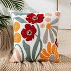 Flower Embroidery Throw Pillow Cover - H&A Outlet
