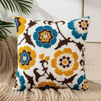 Flower Embroidery Throw Pillow Cover - H&A Outlet